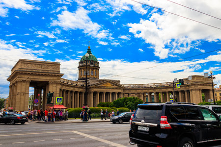 St. Petersburg, Russia - June 26, 2019: Kazan cathedral on Nevsky prospekt in Saint Petersburg, Russiaのeditorial素材