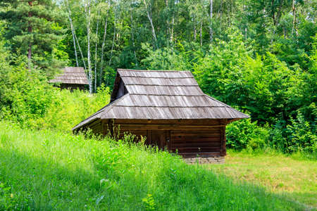 Old barn in the ukrainian villageの写真素材