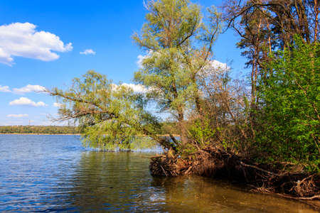 View of Kremenchug reservoir in Ukraineの写真素材