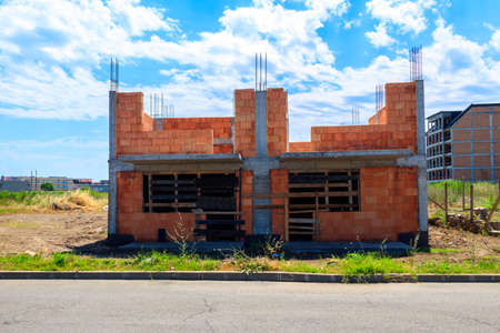 High rise house under construction. Building of skyscraperの写真素材