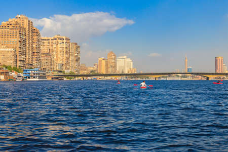 Cairo, Egypt - December 8, 2018: View of Cairo city and the Nile river in Egyptのeditorial素材