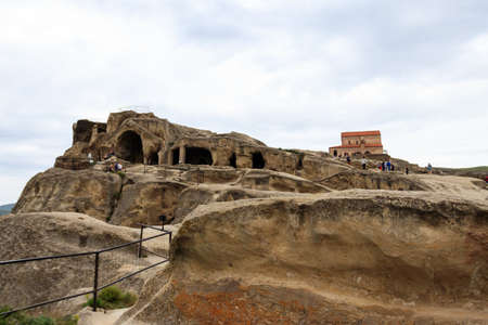 Uplistsikhe, Shida Kartli region, Georgia - May 6, 2018: Old cave city Uplistsikhe in Caucasus mountains, Georgiaのeditorial素材
