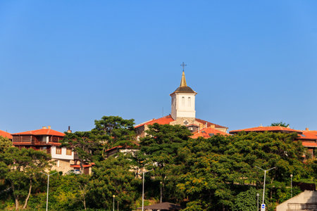 Dormition church in the old town of Nessebar in Bulgariaの写真素材