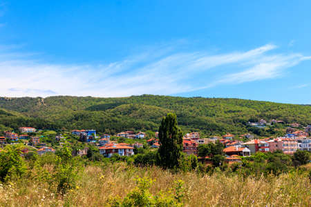 View of Sveti Vlas town and the Balkan mountains in Bulgaria