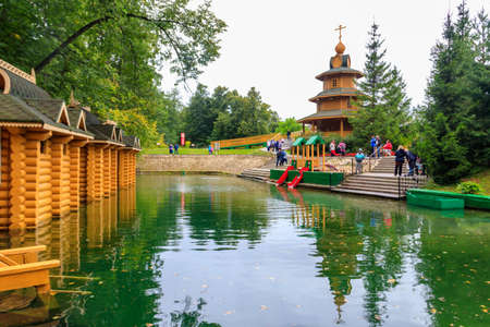 Tsyganovka, Russia - August 11, 2019: Holy source of St. Seraphim of Sarov, near Tsyganovka village in Nizhny Novgorod oblast, Russiaのeditorial素材