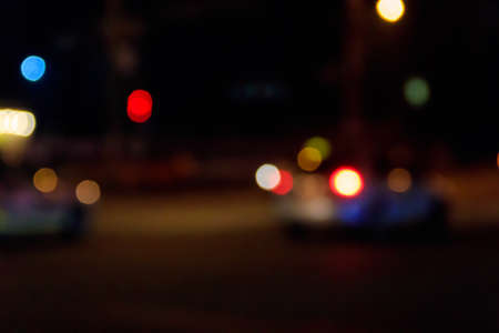 Bokeh blurred car lights at night. abstract backgroundの写真素材