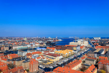 Cityscape of Copenhagen city, Denmark. View from above