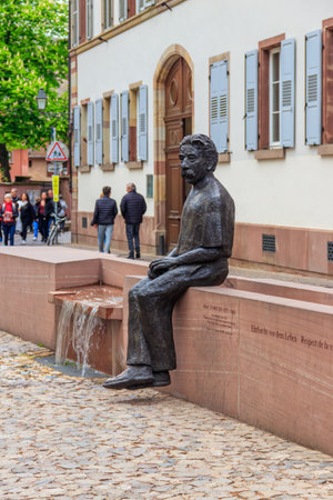 Strasbourg, France - April 27, 2022: Monument to Albert Schweitzer in Strasbourg, Franceのeditorial素材