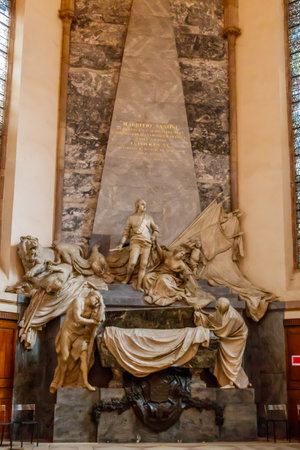 Mausoleum of Marshall Maurice of Saxony in St. Thomas church in Strasbourg, Franceのeditorial素材