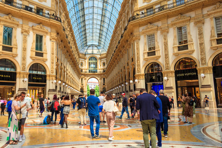 Milan, Italy - May 10, 2022: The Galleria Vittorio Emanuele II is Italy's oldest active shopping...