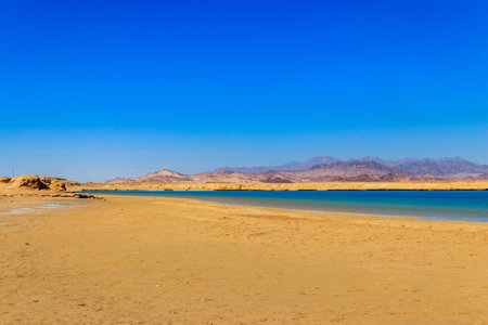Beautiful lake in Ras Mohammed national park, Sinai peninsula in Egyptの写真素材