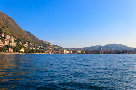 Breathtaking view of Lake Como, Lombardy, Italyの写真素材