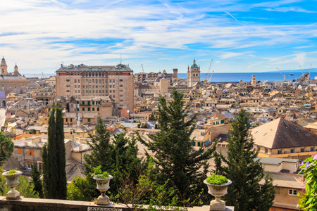 View of Genoa city, Italyの写真素材