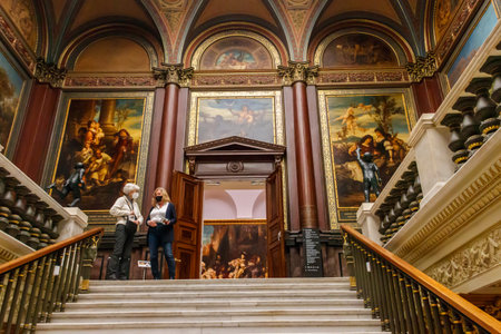 Hamburg, Germany - March 31, 2022: Inside the Hamburger Kunsthalle, the art museum in Hamburg, Germanyのeditorial素材