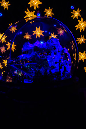 Jungfraujoch, Switzerland - August 21, 2022: Huge crystal snow globe at the Ice Palace of...