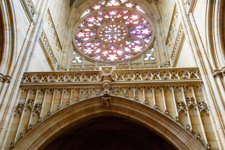 Interior of St. Vitus Cathedral in Prague, Czech Republic