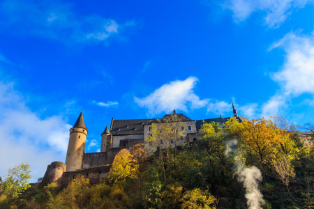 View of Vianden castle in Luxembourgのeditorial素材