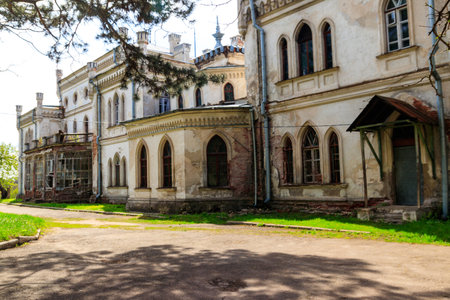 Sharovka palace in neo-gothic style, also known as Sugar Palace in Kharkov region, Ukraineのeditorial素材