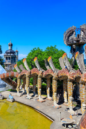 Dietikon, Switzerland - June 14, 2023: Colorful sculptures in the Bruno Weber park in Dietikon, Switzerlandのeditorial素材