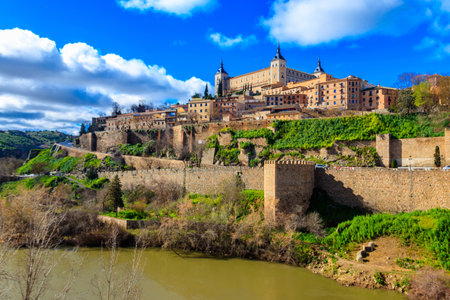 View in the old city of Toledo, Spainの写真素材