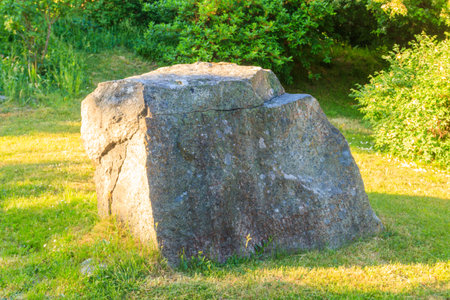 Rune stone in Sweden from the viking ages, about a thousand years oldの写真素材