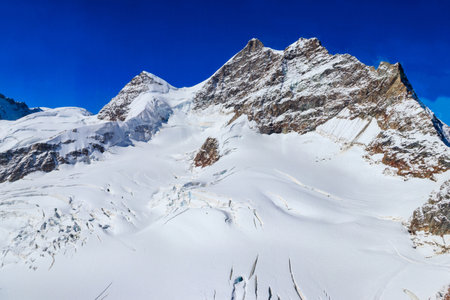 View of the Jungfrau, Top of Europe, Bernese Oberland, Switzerland
