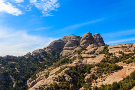 Beautiful view of the mountain of Montserrat in Catalonia, Spainの写真素材