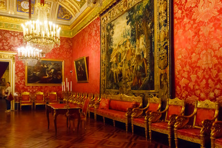 Genoa, Italy - November 6, 2022: Interior of Royal Palace (Palazzo reale) of Genoa in Italyのeditorial素材