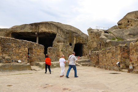 Uplistsikhe, Shida Kartli region, Georgia - May 6, 2018: Old cave city Uplistsikhe in Caucasus mountains, Georgiaのeditorial素材