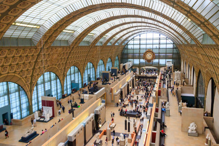 Paris, France - May 19, 2024: Inside Musee d'Orsay in Paris, France. Located in the former Gare d'Orsay train stationのeditorial素材