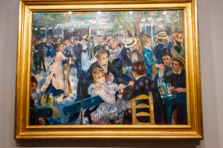 Paris, France - May 19, 2024: Artwork Bal du moulin de la Galette (commonly known as Dance at Le moulin de la Galette)1878 by Pierre-Auguste Renoir in Musee d'Orsay in Paris, Franceのeditorial素材