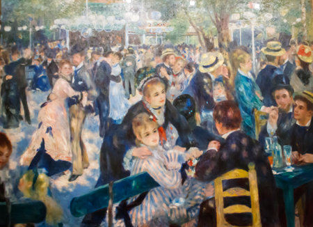 Paris, France - May 19, 2024: Artwork Bal du moulin de la Galette (commonly known as Dance at Le moulin de la Galette)1878 by Pierre-Auguste Renoir in Musee d'Orsay in Paris, Franceのeditorial素材