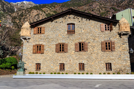 Casa de la Vall in Andorra la Vella, Andorra. It is former headquarters of the General Council of Andorraの写真素材