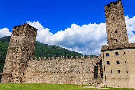 Castelgrande castle in Bellinzona, Switzerland. Unesco World Heritageの写真素材