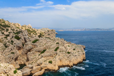 Scenic view of Frioul archipelago near Marseille, Franceの写真素材