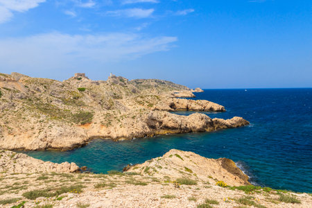 Scenic view of Frioul archipelago near Marseille, Franceの写真素材
