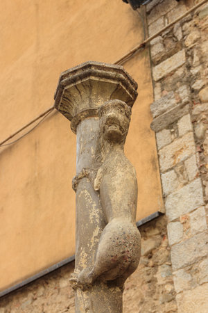 The Lioness of Girona Statue in Girona, Catalonia, Spainの写真素材