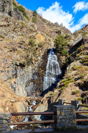 Waterfall of Moles in Canillo, Andorra