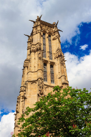 Saint James's Tower(Tour Saint-Jacques) in Paris, Franceの写真素材