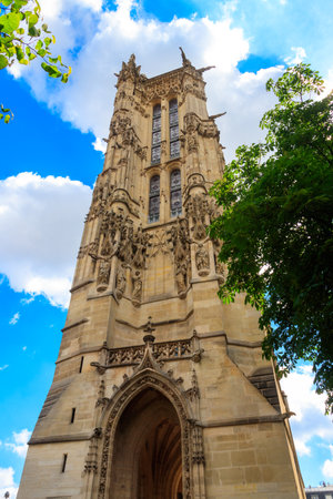 Saint James's Tower(Tour Saint-Jacques) in Paris, Franceの写真素材