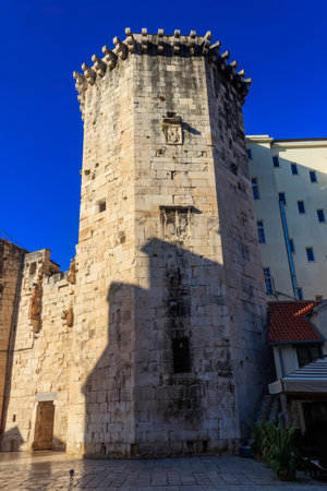 Venetian tower on the Fruit square in Split, Croatiaの写真素材