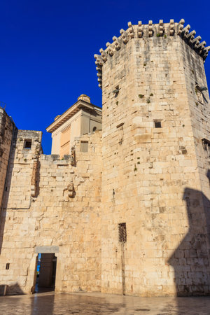Venetian tower on the Fruit square in Split, Croatiaの写真素材