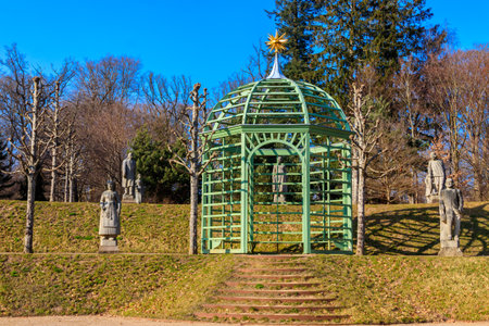 Valley of the Norsemen at the palace gardens of Fredensborg palace in Denmarkの写真素材
