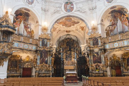 Interior of church of Muri Abbey in the Canton of Aargau, Switzerlandの写真素材