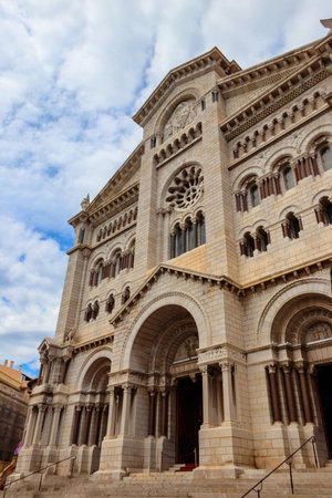 Facade of Saint Nicholas Cathedral in Monaco-Ville, Monacoの写真素材