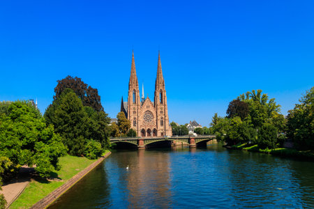 Saint Paul Church in Strasbourg, Franceの写真素材