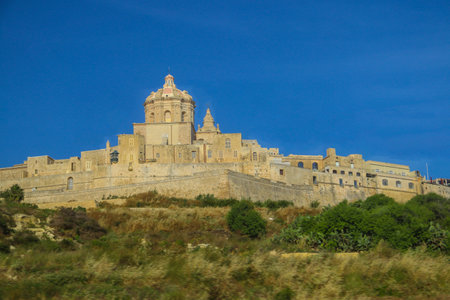 View of Mdina city - old capital of Maltaの写真素材
