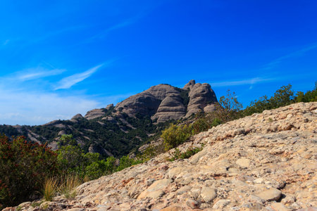 Beautiful view of the mountain of Montserrat in Catalonia, Spainの写真素材