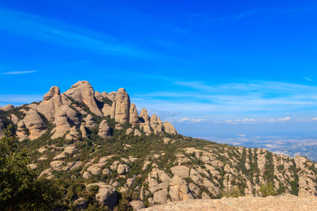 Beautiful view of the mountain of Montserrat in Catalonia, Spainの写真素材