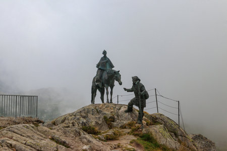 Monument of General Suvorov at the Gotthard Pass, Switzerlandの写真素材